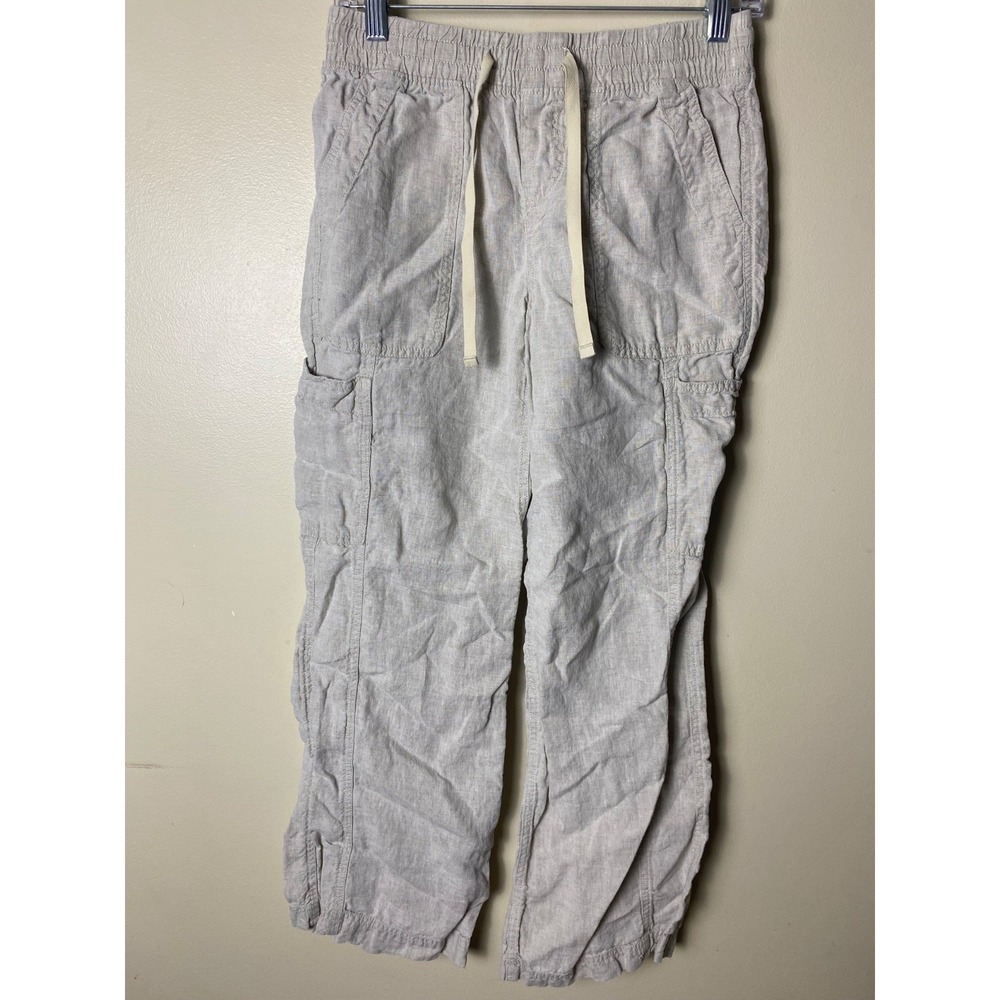 L.L. Bean Linen Cargo Pants Womens Size 4 Tan Breathable
